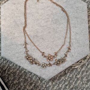 J. Crew Gold Floral Necklace